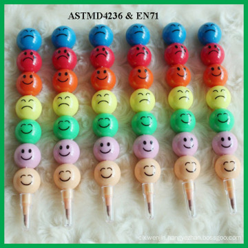 2015 high quality colorful multistage smile face crayon